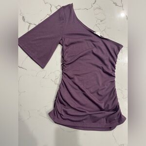 Guess one shoulder purple top NWT 
Size M